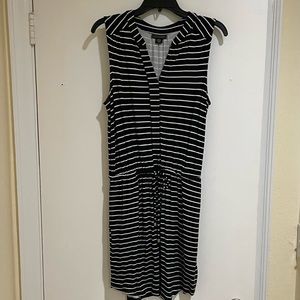 NWT Cute and comfortable, black and white striped casual dress. Size Medium.